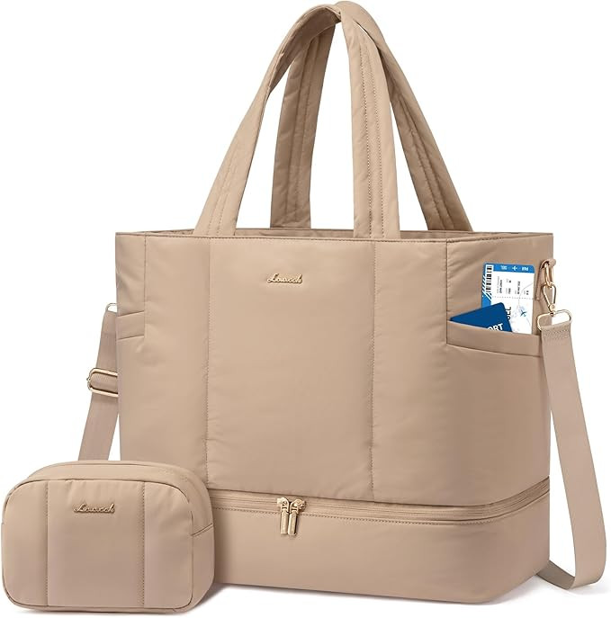 LOVEVOOK Travel Duffle Bag, Puffer Weekender Bags for Women with Shoe Compartment, Carry On Overn... | Amazon (US)