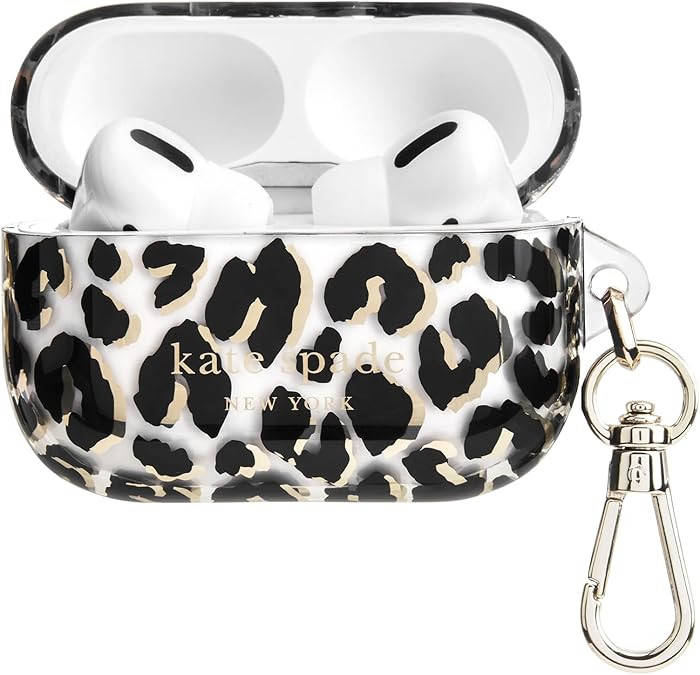 Kate Spade New York AirPods Pro Protective Case with Keychain Ring - City Leopard, Compatible wit... | Amazon (US)