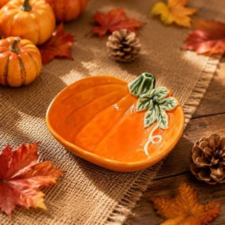 EDHITNR Thanksgiving Pumpkin Ceramic Tableware, Festive Bowls Plates Dishes with Sauce Holders, Holiday Household Kitchen Decor for Autumn Celebrations | Walmart (US)