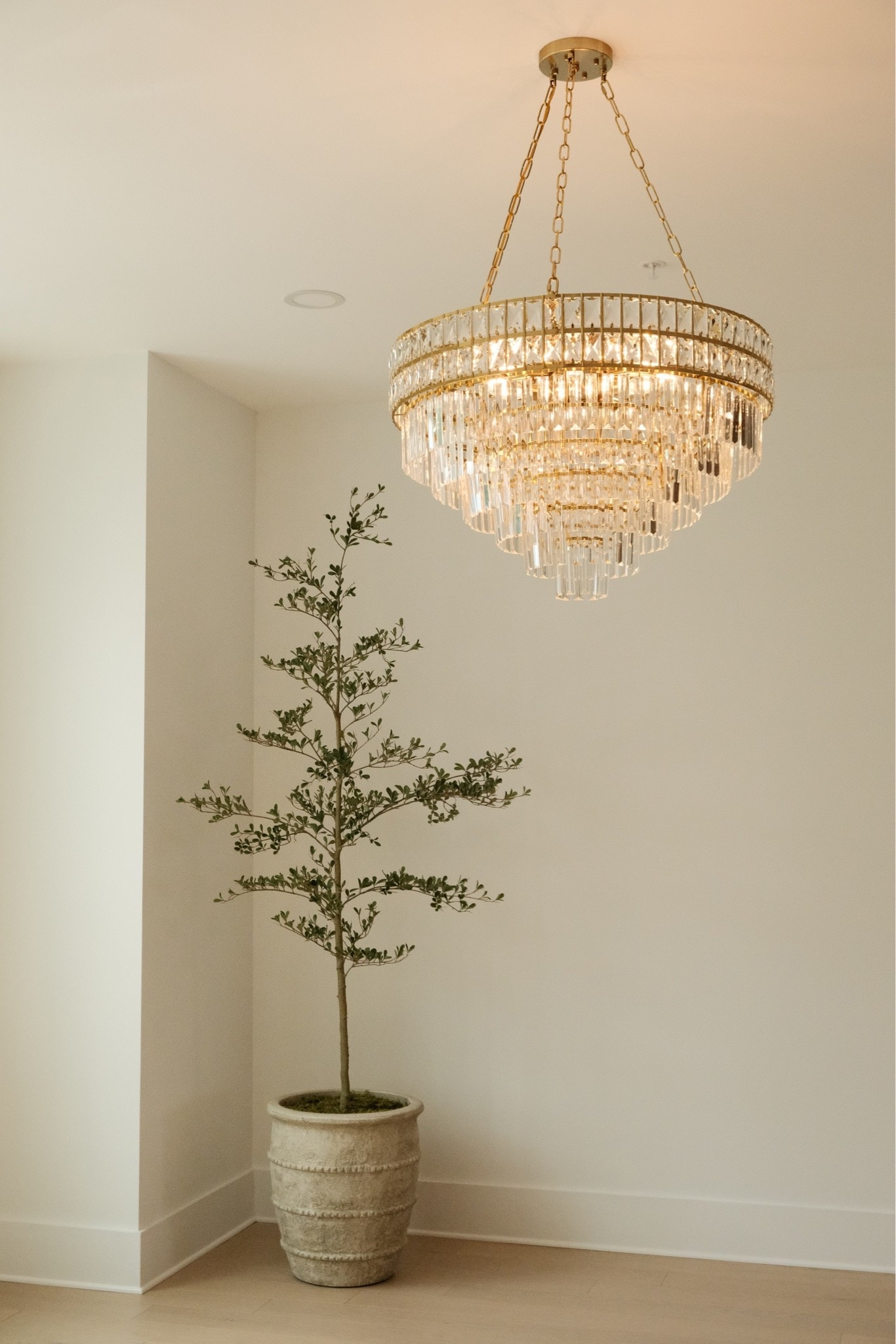 Dining room chandelier and Faux Olive tree
The planter featured in the photo is from Homegoods

#LTKHome