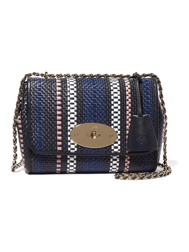 Lily small woven raffia and leather shoulder bag | NET-A-PORTER (US)