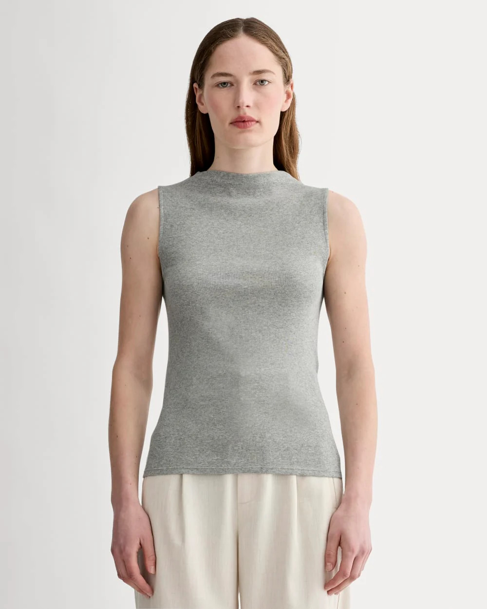 The Luxe Rib Funnel-Neck Tank | Black | Everlane