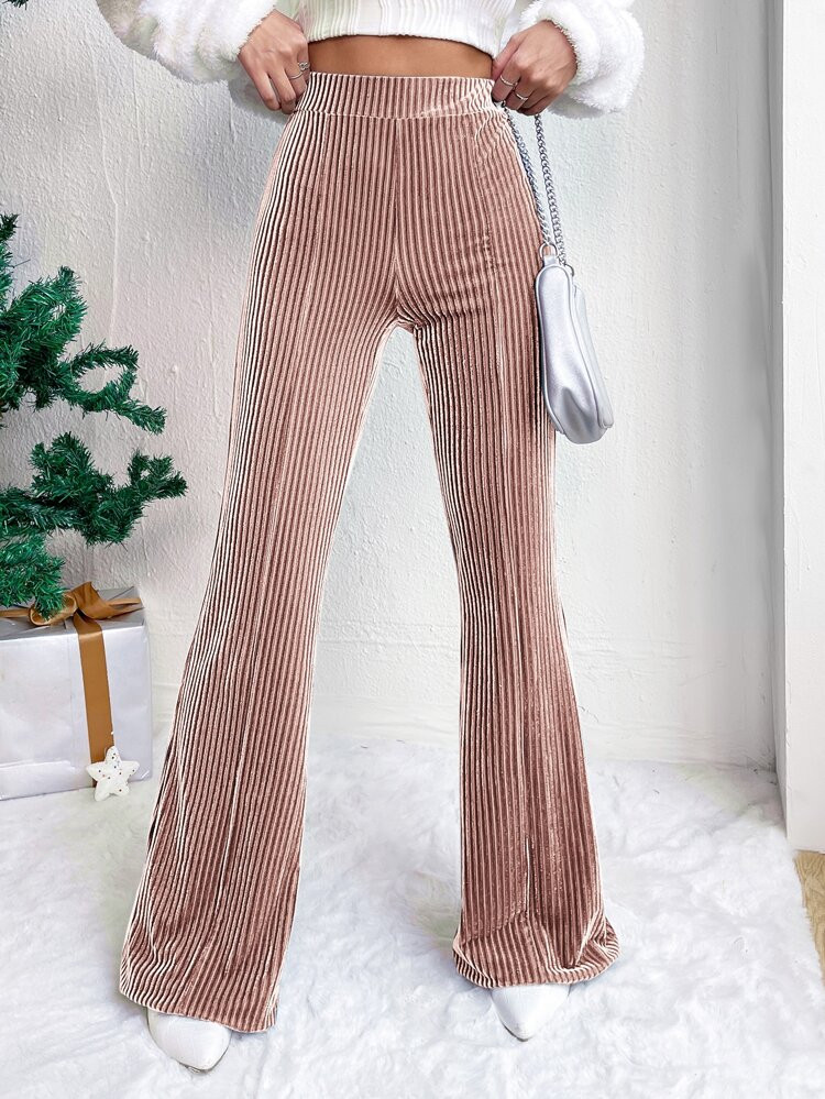 SHEIN EZwear Elastic Waist Flare Leg Pants | SHEIN