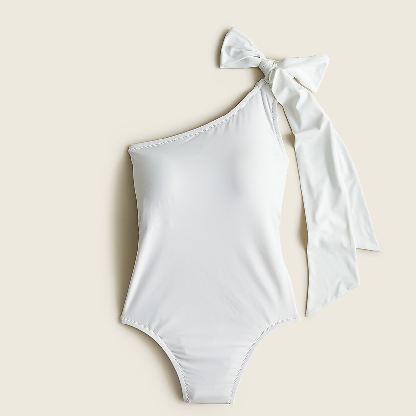Bow-tie one-shoulder one-piece swimsuit | J. Crew US