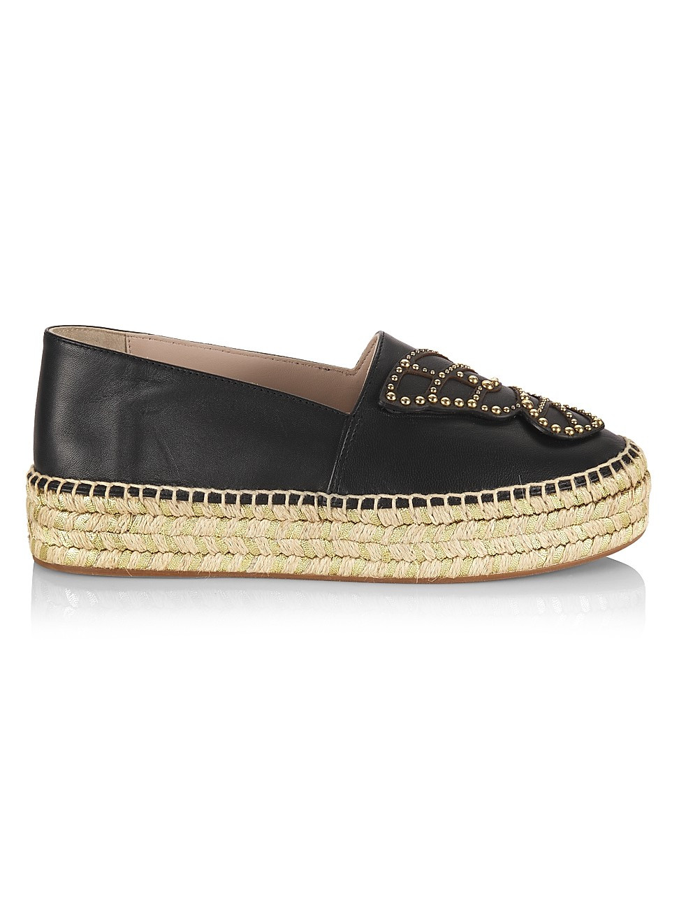 Butterfly Leather Platform Espadrilles | Saks Fifth Avenue