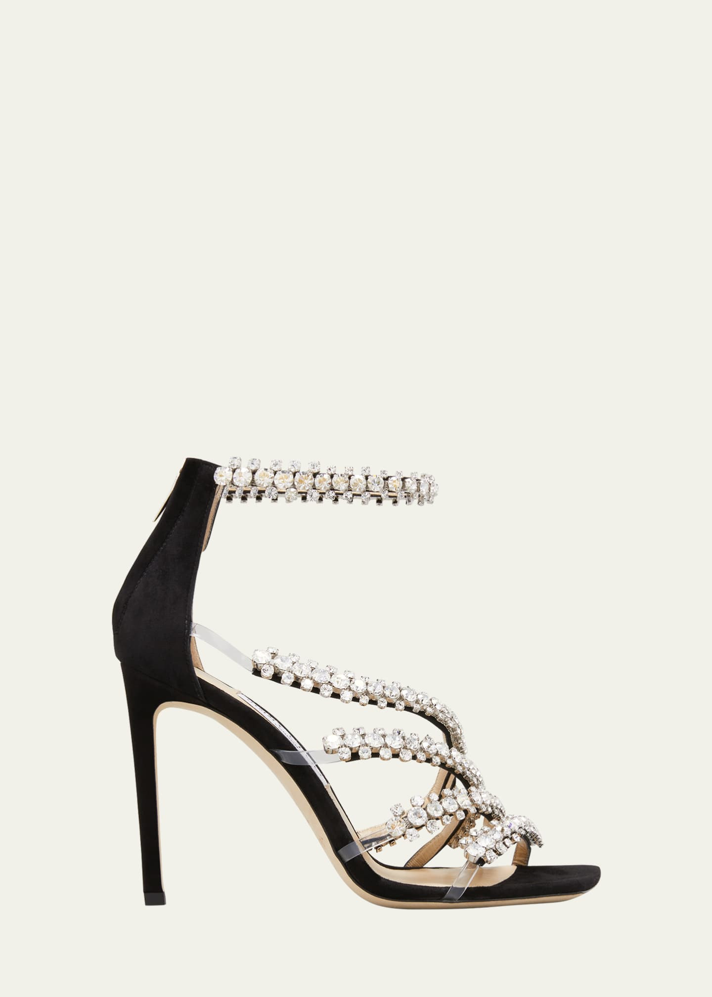 Jimmy Choo Josefine Crystal Strappy Cocktail Stiletto Sandals, Black | Bergdorf Goodman