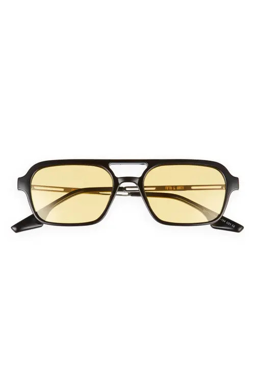 Fifth & Ninth Jordan 60mm Aviator Sunglasses in Black/Yellow at Nordstrom | Nordstrom