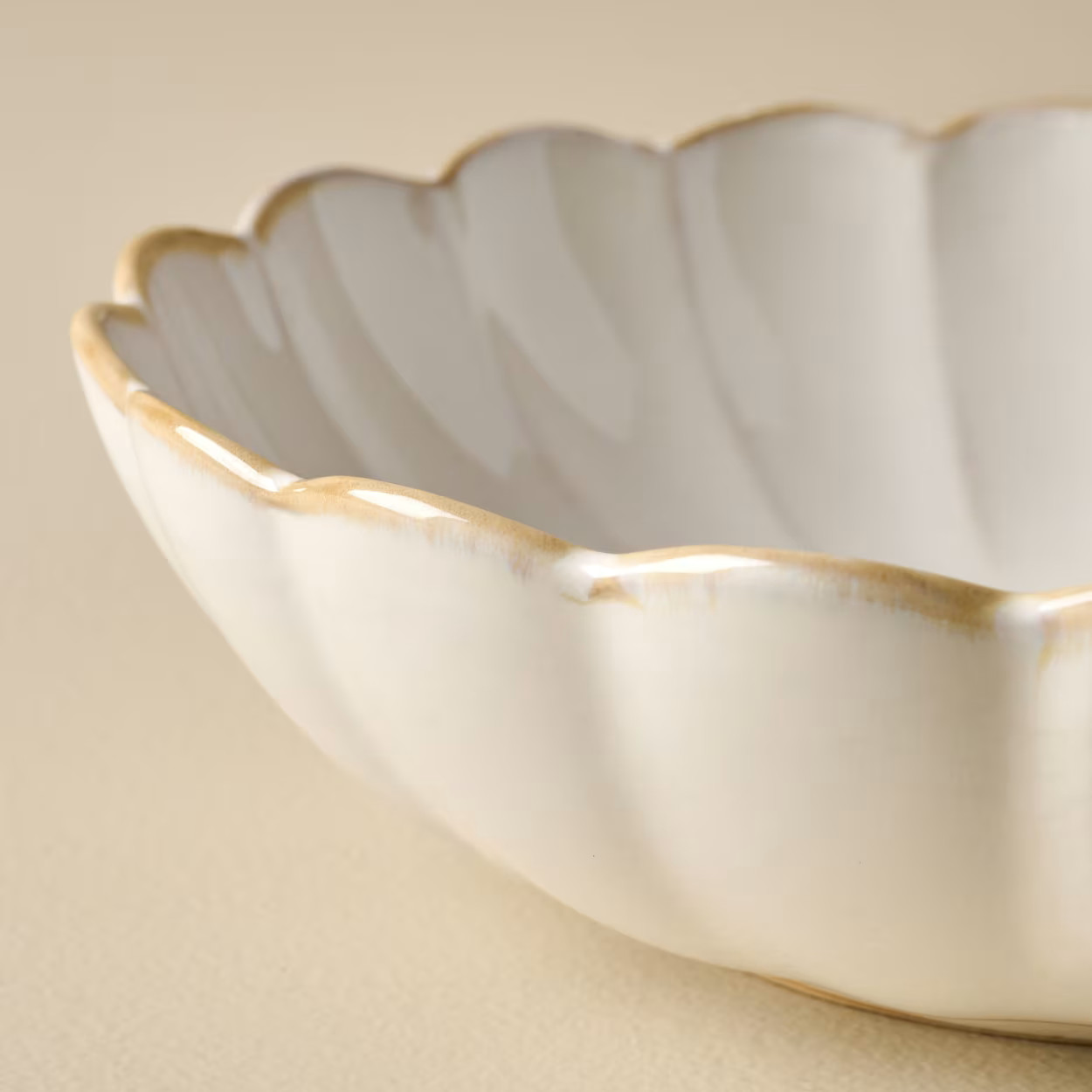 Cream Scalloped Serving Bowl | Magnolia