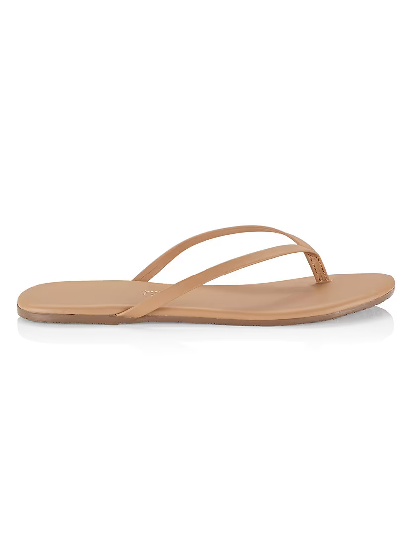 Foundations Matte Leather Flip Flops | Saks Fifth Avenue
