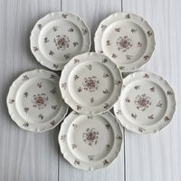 Set Of 6 Porcelain Dessert Plates With Floral Pattern ""Royal Limoges', Table Decoration, Small Pink Flowers, Tableware Gift | Etsy (US)