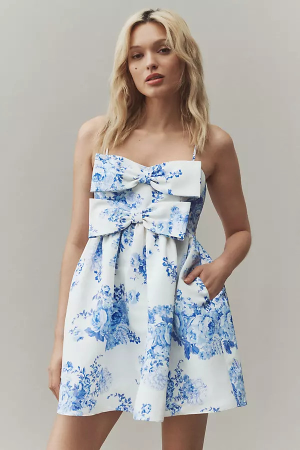 Sachin & Babi Sloane Sleeveless Double-Bow Taffeta Mini Dress | Anthropologie (US)