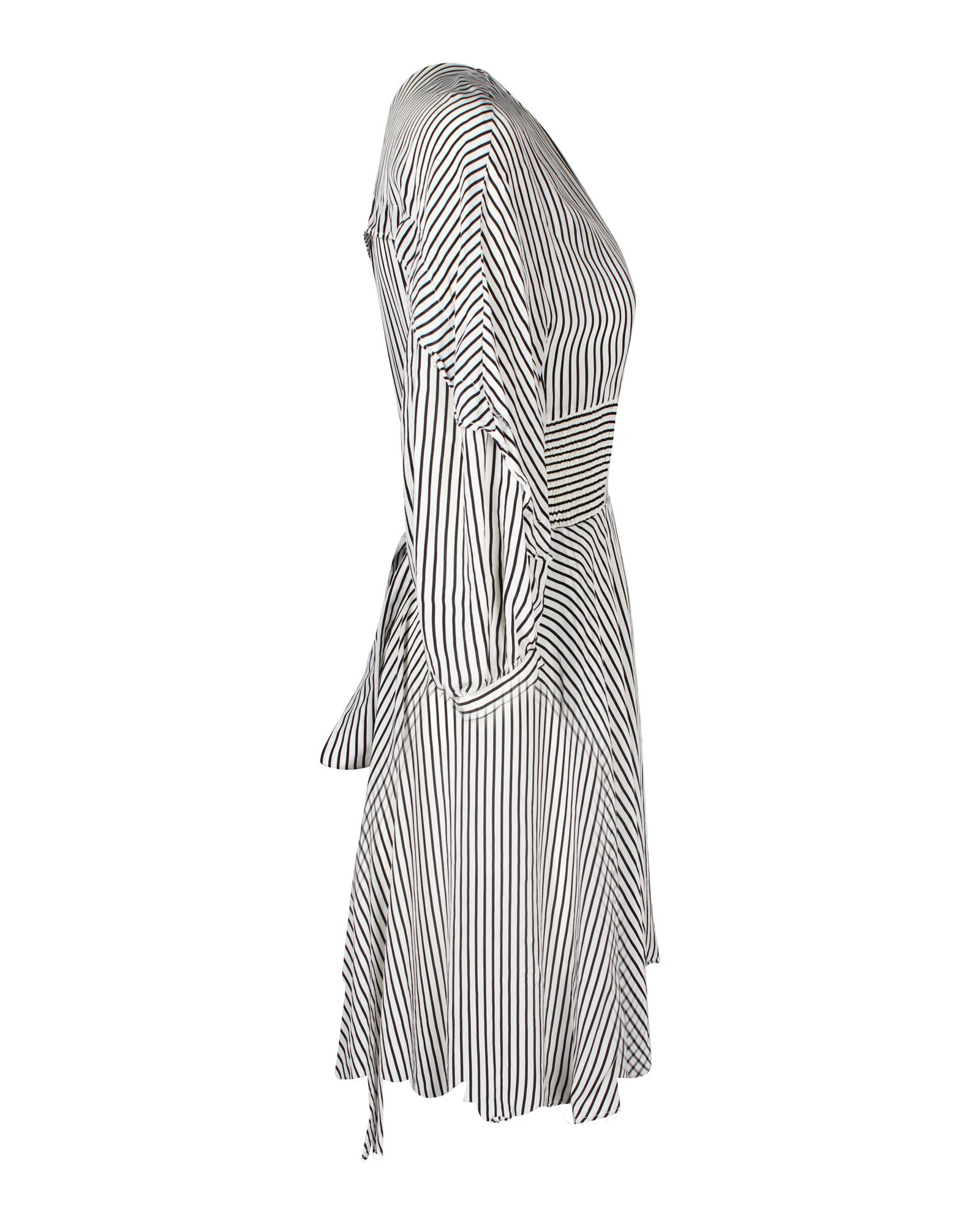 Maje Roxby Striped Mini Dress in White Cupro | Shop Simon
