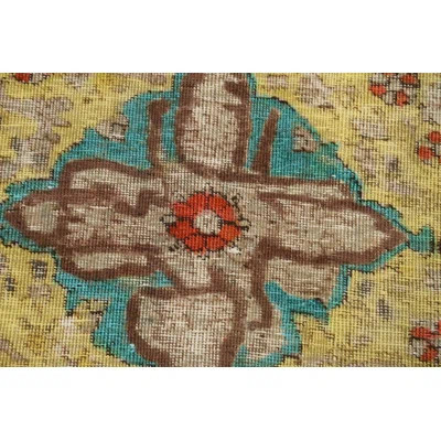 One-of-a-Kind Hand-Knotted 1950s 7'6" x 11' Wool Area Rug in Red/Blue/Yellow | Wayfair North America