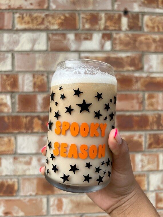 Spooky Season Glass Coffee Cup - Etsy | Etsy (US)
