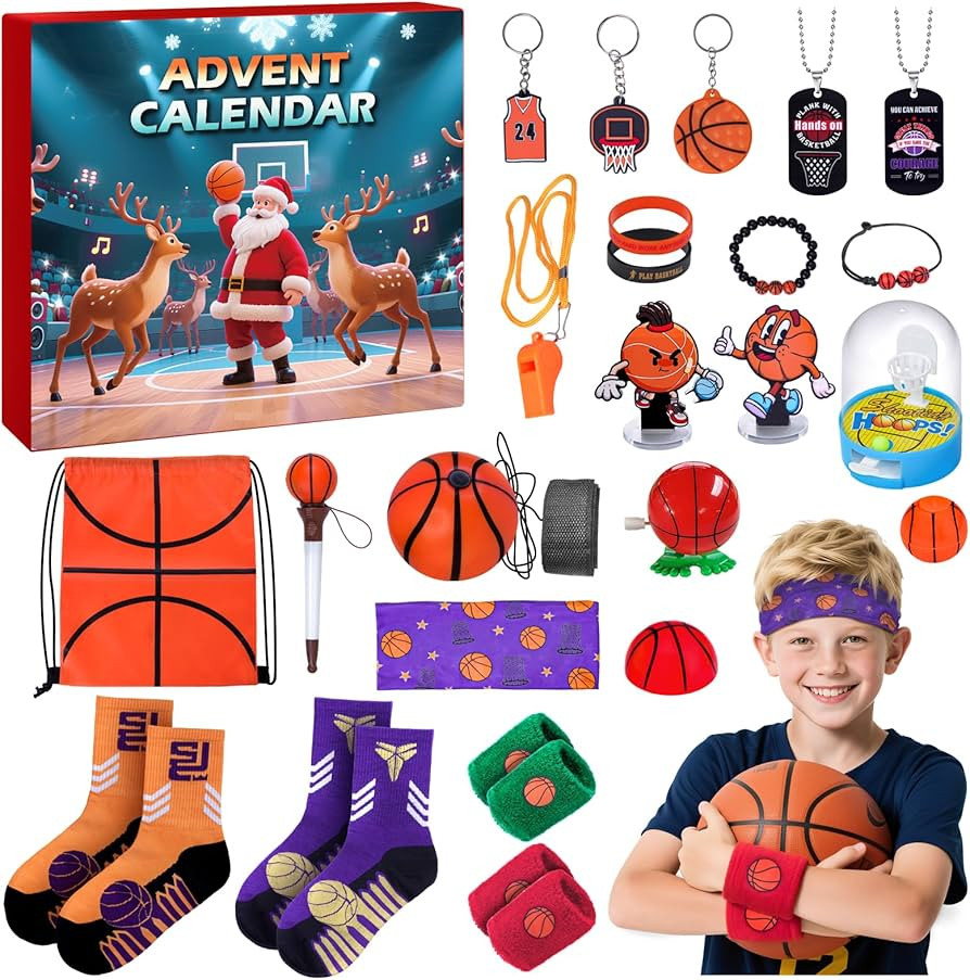 Advent Calendar 2025 Sport for Teen Boys Girls Teenagers Basketball Christmas Countdown Gifts Acc... | Amazon (US)