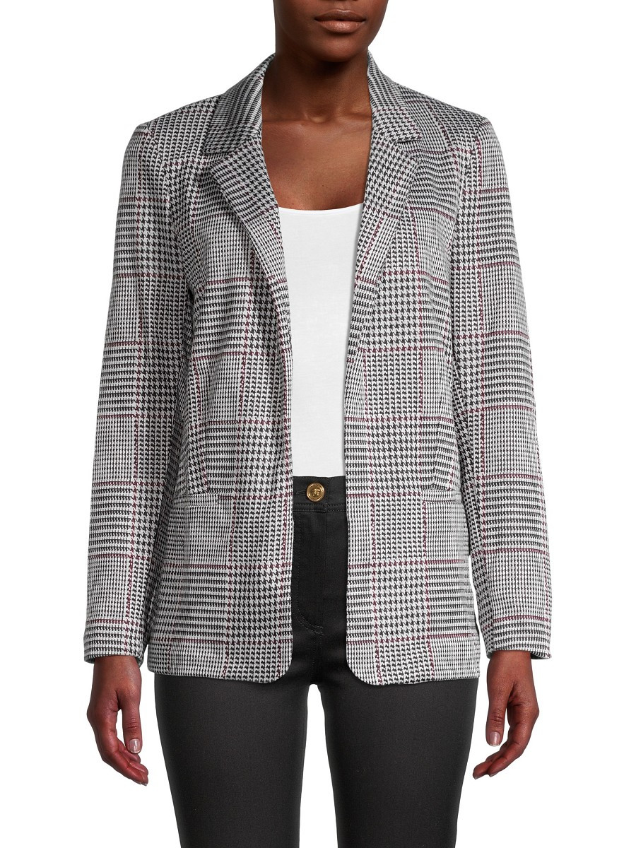 Love Ady Women's Oversized Houndstooth Open-Front Blazer - Black White - Size S | Saks Fifth Avenue OFF 5TH
