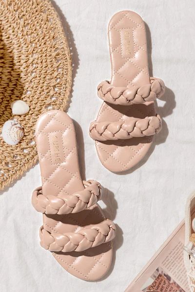 Chai Double Braid Strap Slide Sandals | Cupshe