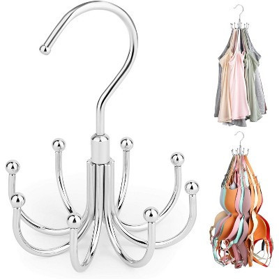 Maison Rotatable Tank Top & Bra Hanger – 8 Hooks Holding UP to 24 Items with 360° Rotating Hook, Space Saving Closet Organization - 1pk Silver | Target