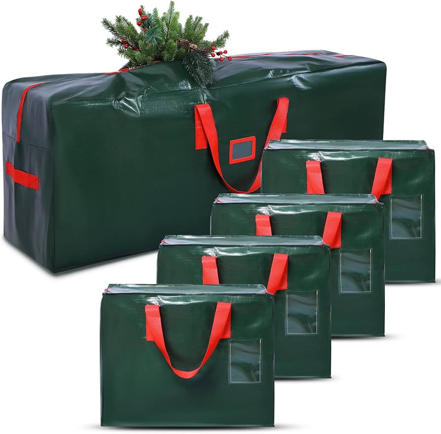 5 Pcs Christmas Tree Storage Bag Garland Bags Holiday Artificial Disassembled Tree with Reinforce... | Amazon (US)