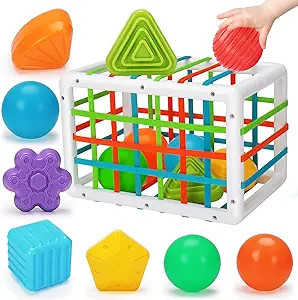 Baby Sensory Bin Shape Sorter Toys Sensory Toys for Autistic Children Developmental STEM toys Bab... | Amazon (US)