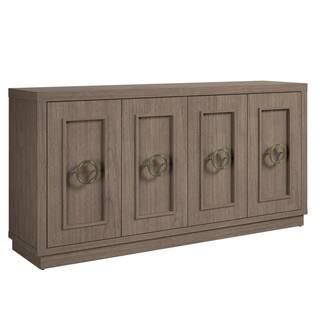Twin Star Home Warm Brown MDF 64.25 in. W Buffet Sideboard OT6616-PH01 - The Home Depot | The Home Depot