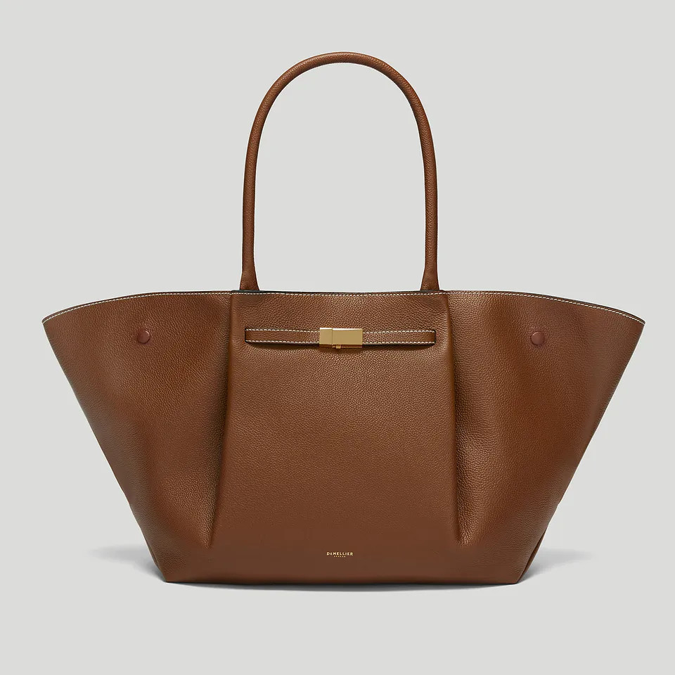 The New York | Tan Small Grain Ecru Stitching | DeMellier | DeMellier