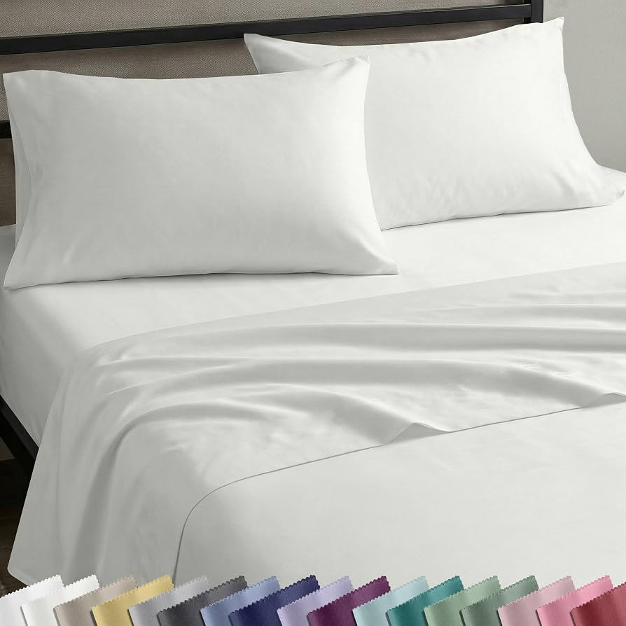 California Design Den King Sheet Set - Natural 100% Cotton Sateen Sheets King Size Set with Deep ... | Amazon (US)