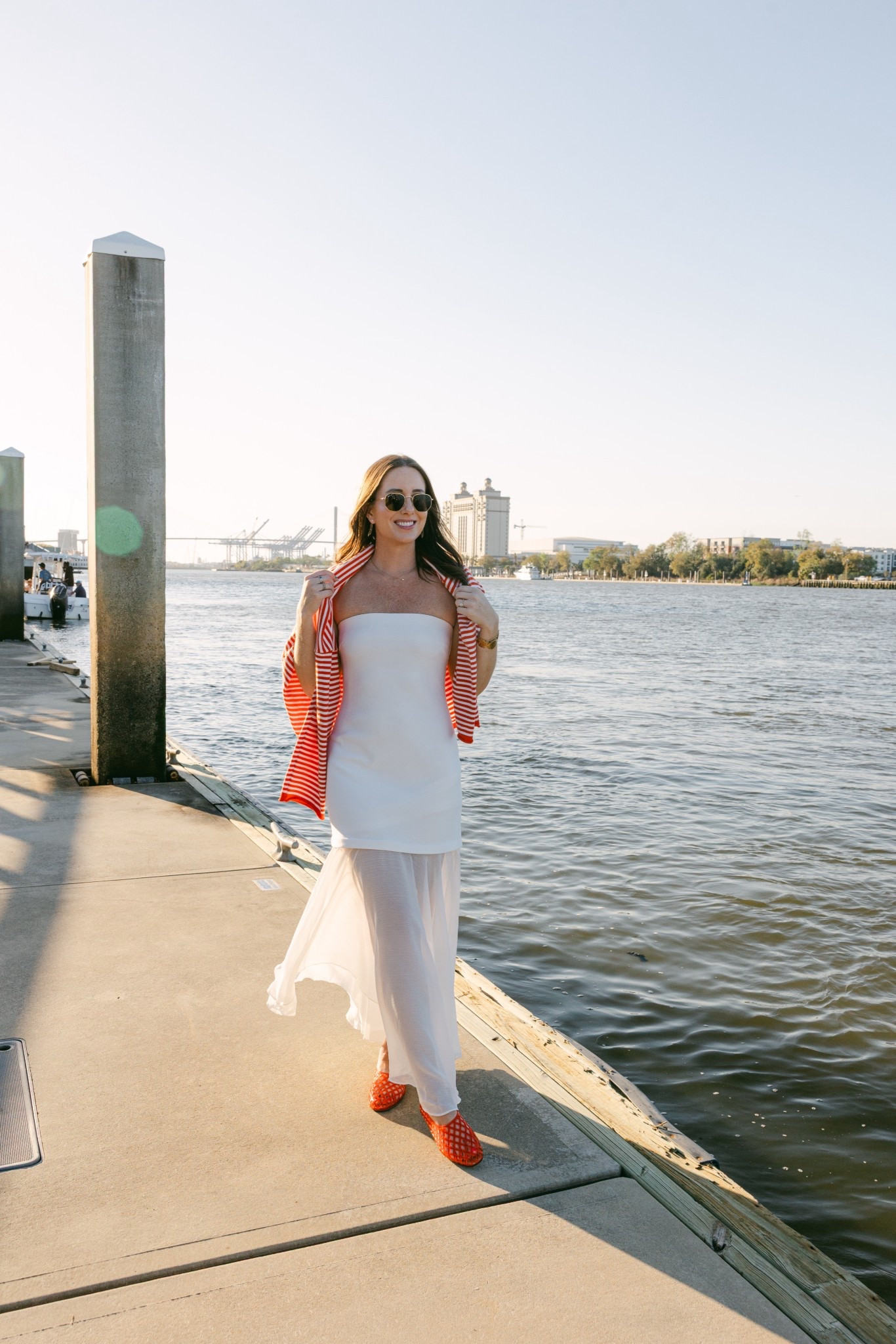 Looking for the perfect white dress?! This is it? Also comes in 2 other colors too! 

+ this entire look was on theme for our coastal boat outing ✨☀️

#LTKTravel #LTKootd #LTKWedding