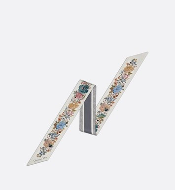 Dior Jardin d'Hiver Mitzah Scarf White Multicolor Silk Twill | DIOR | Dior Couture