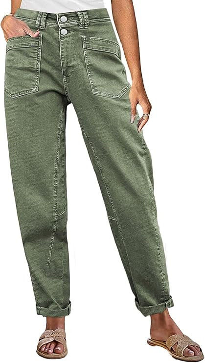 Flamingals Mid Rise Straight Leg Pants Women Stitch Detailing Workout Dressy Cropped Pants Spring... | Amazon (US)