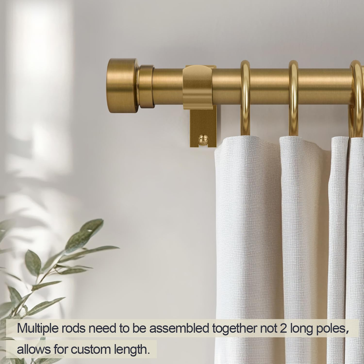 Amazon.com: Lootkell Warm Gold Curtain Rods for Windows 72 to 144 Adjustable Length Heavy Duty 1" Diameter Brass Bronze Long Window Curtain Rod with Solid Metal Finials for Outdoor Farmhouse Bedroom Living Room : Home & Kitchen | Amazon (US)