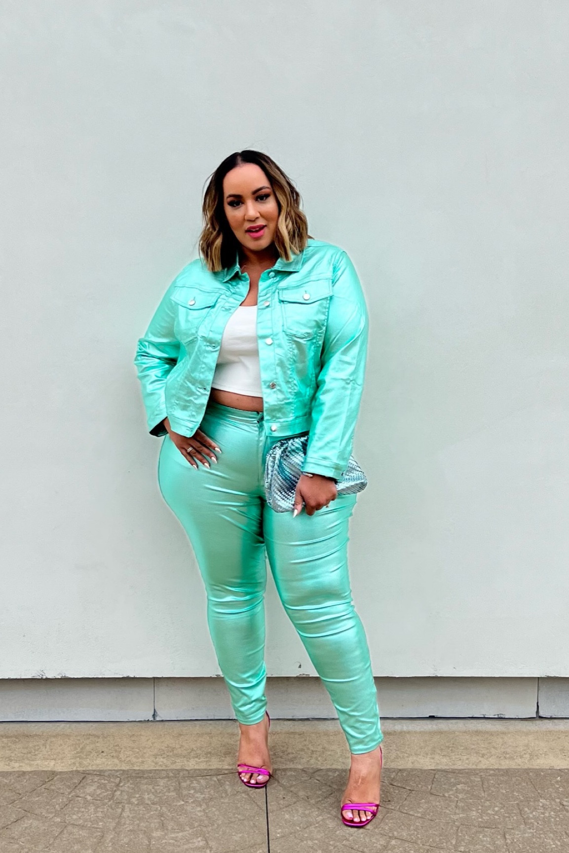 Eras tour, plus size, metallic, denim, shiny,   Ashley stewart, size 18 

#LTKcurves