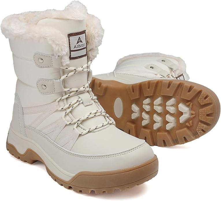 Womens Snow Boots Anti-Slip Cold Weather Fur Lined Comfortable Winter Shoes | Amazon (US)