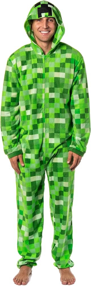 Minecraft Creeper Costume Pajama Outfit One Piece Union Suit | Amazon (US)