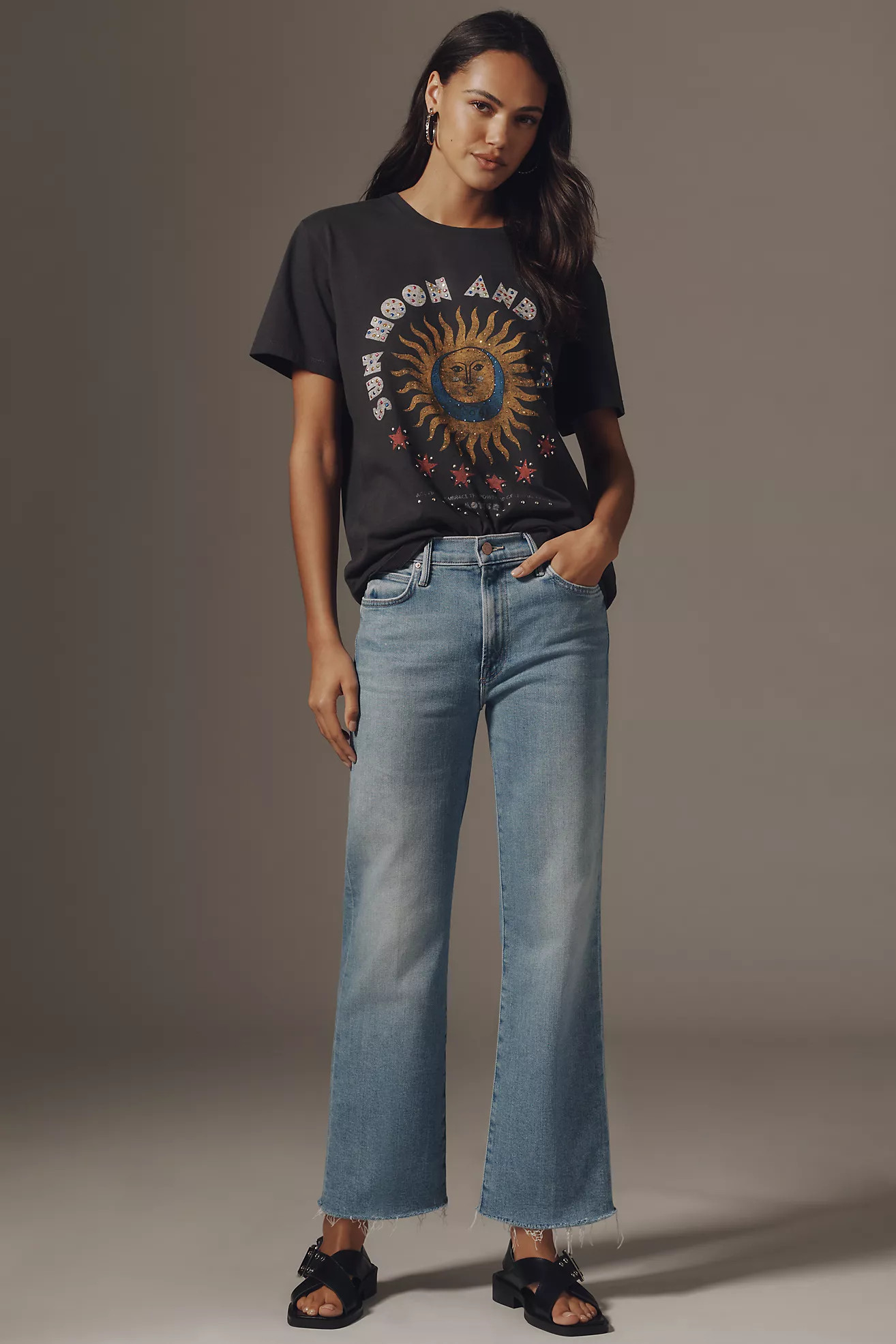 MOTHER The Kick It High-Rise Ankle Fray Jeans | Anthropologie (US)