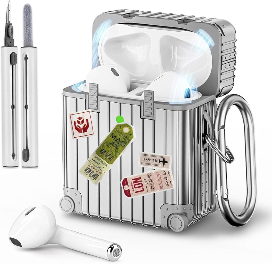VISOOM Compatible With Airpods 2&1Case Cover, Funny Suitcase Design Case for Airpods 2nd/1st Gene... | Amazon (UK)