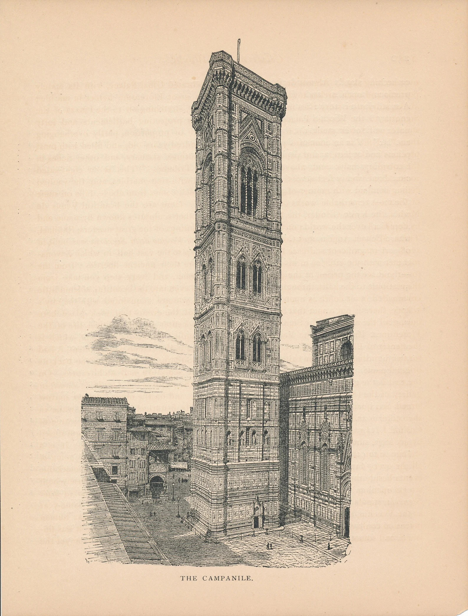 1885 Giotto's Campanile Florence Italy Antique Engraving Print - Etsy | Etsy (US)