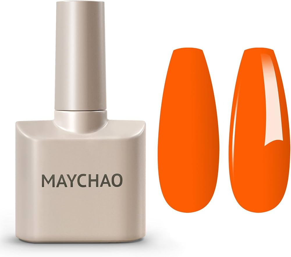 MAYCHAO 15ML Neon Orange Gel Nail Polish 1Pc Bright Orange Gel Polish Soak Off UV LED Nail Polish... | Amazon (US)