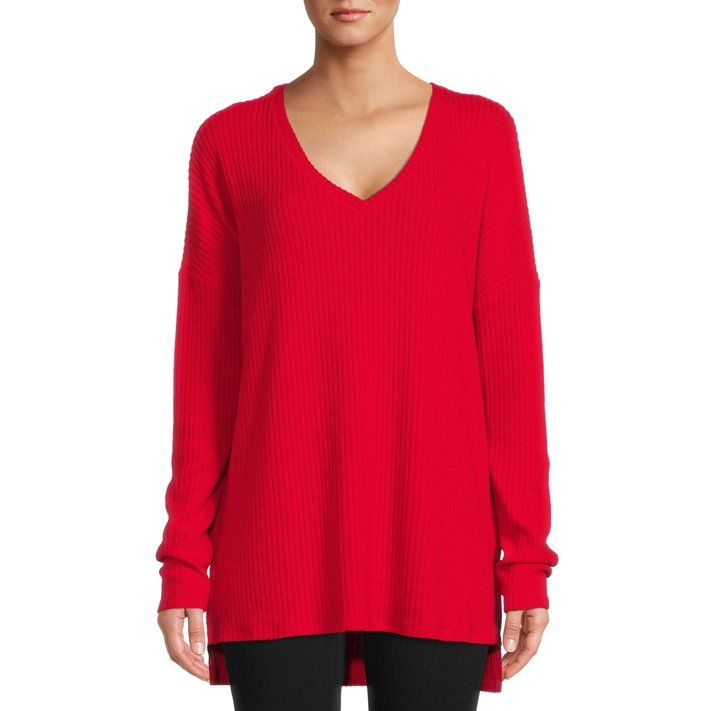 Time and Tru Women's Ribbed Tunic Top | Walmart (US)