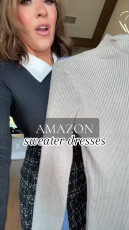 love a good little sweater dress for fall! 🤎🍂🐻

wearing a small in both dresses!

saved in amazon under september finds! 

#sweaterdressstyle #ribbeddress #fallfashion #fallfashiontrends #fallfashioninspo #amazonfallfashion #amazonfashion #amazondresses 

#LTKstyletip #LTKover40 #LTKSeasonal