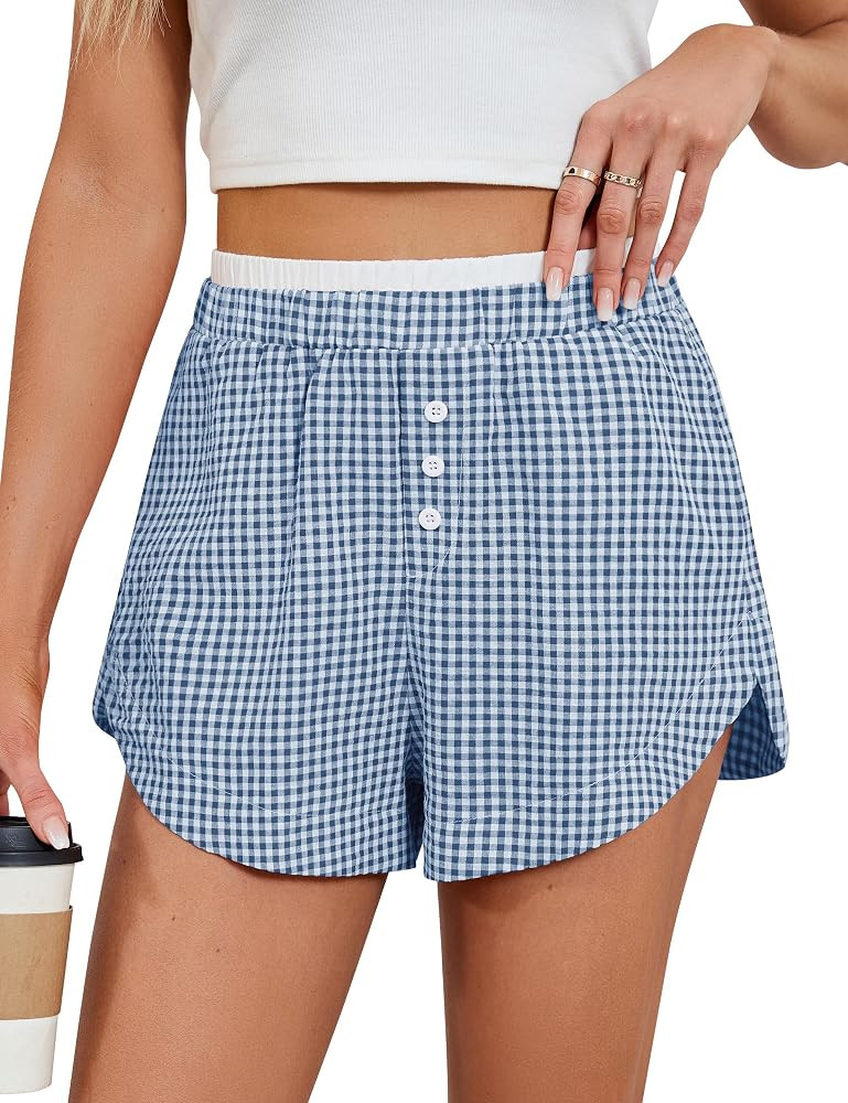 Blooming Jelly High Waisted Gingham Boxer Shorts | Amazon (US)