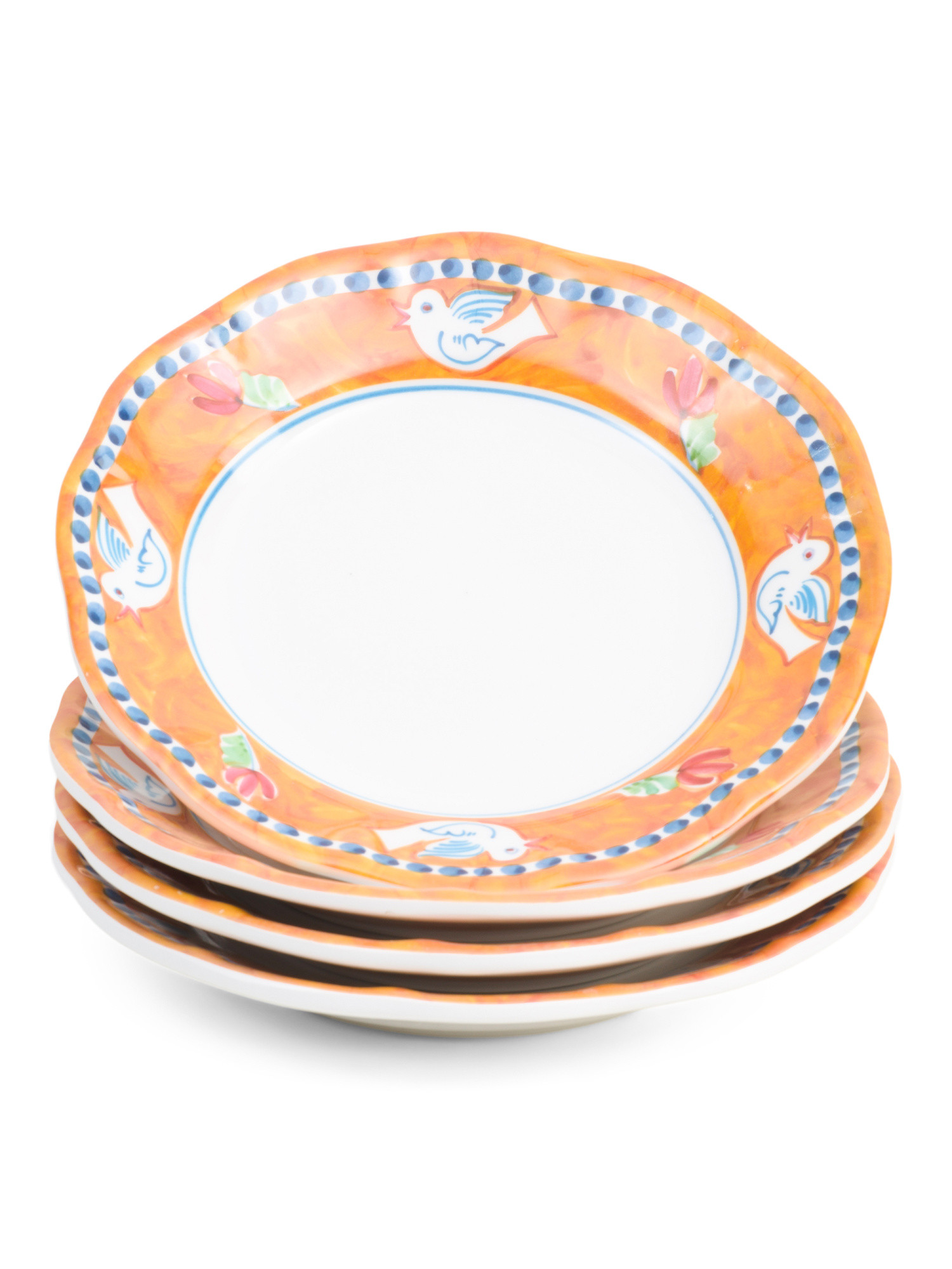 Set Of 4 Melamine Campagna Uccello Salad Plates | Marshalls
