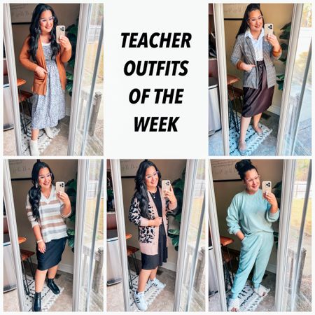 My teacher outfits of the week. Linked similar styles for items sold out. (Friday was loungewear for Veterans Day!) teacher style. What I wore in the classroom. 

#LTKunder50 #LTKstyletip #LTKworkwear