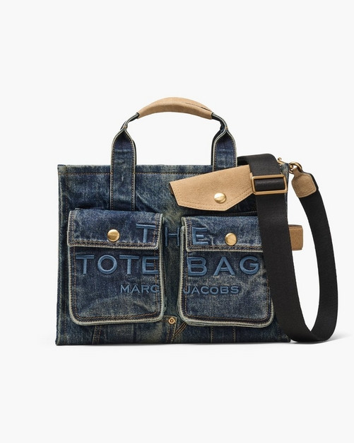 The Denim Suede Medium Cargo Tote Bag | Marc Jacobs