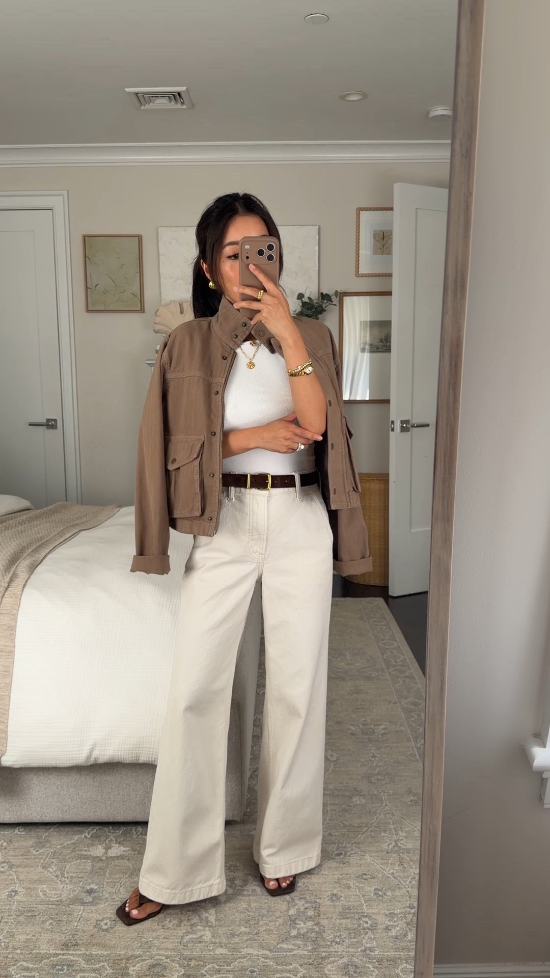 Code AFJEAN for extra discount and free ship! • High Rise Wide Leg Trouser Jean 24 Short, loose big at waist, relaxed looser fit 
• Rib tank top XS with built in bra, snug fit, I sized up and found very comfy however bottom part of white color was semi sheer, looks like gray and other colors don’t have this issue 
• Mock neck denim barn jacket XXS  

Petite friendly jackets, easy mom style, wide leg jeans

#LTKPetite #LTKmomlife #LTKootd