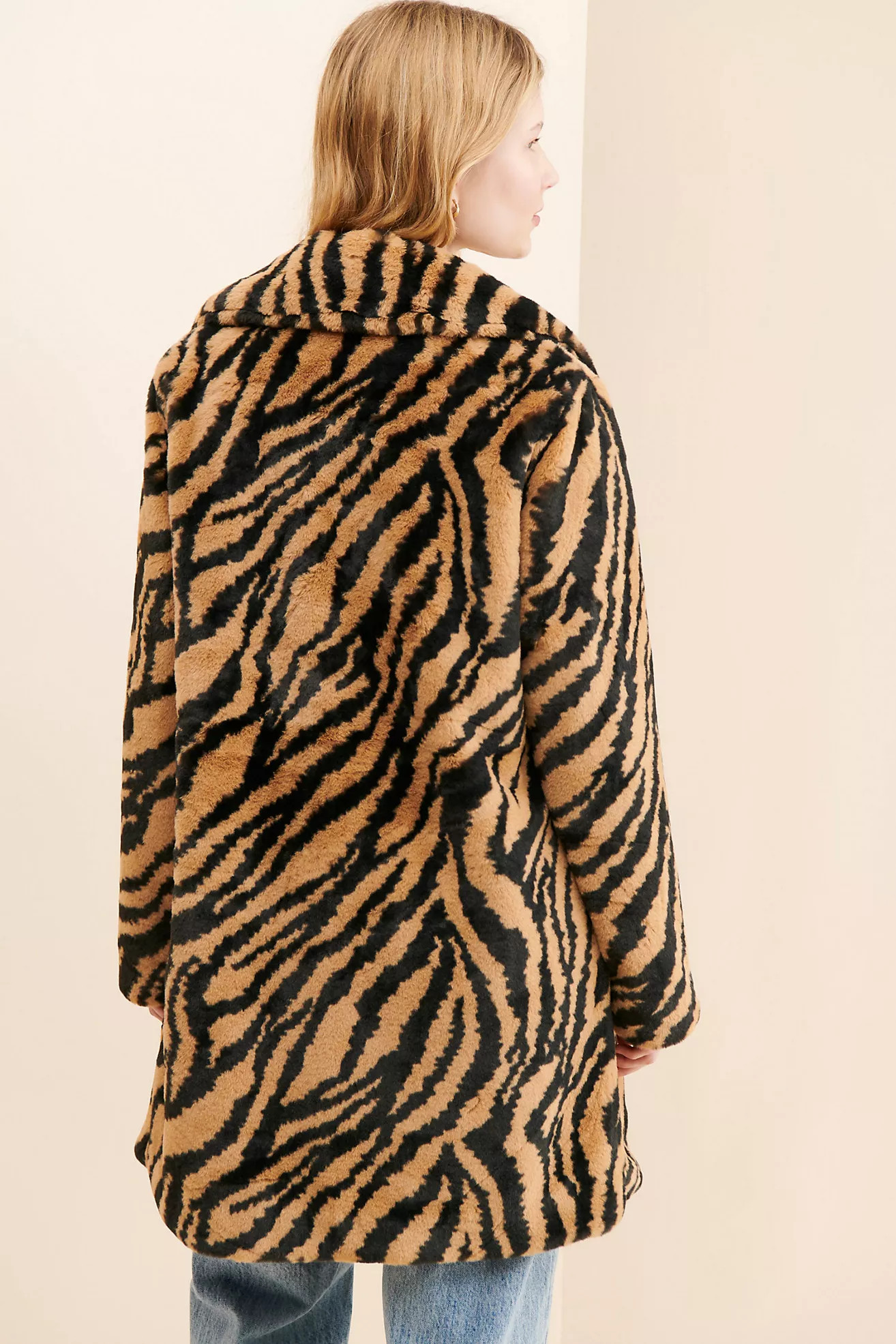 Ruby + Ed Zebra Oversized Faux Fur Coat | Anthropologie (US)