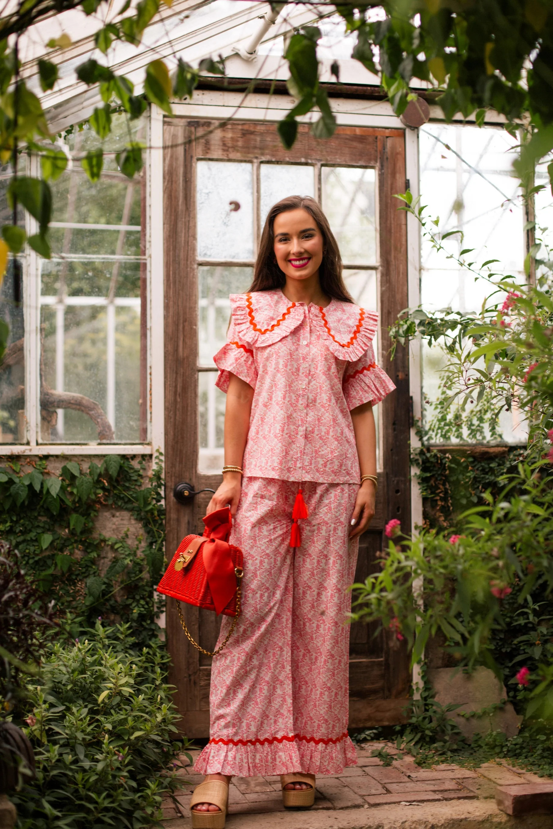 Gertrude Set in pink and orange floral | Elizabeth Wilson Designs