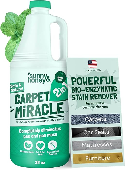 Sunny & Honey Carpet Shampoo & Cleaning Solution - 32 Fl Oz Spring Mint Scent - Pet Carpet Cleane... | Amazon (US)