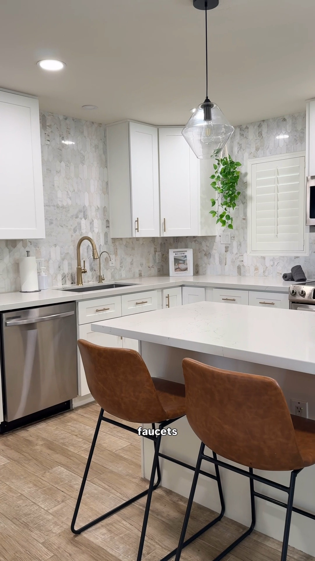 Airbnb kitchen reveal!✨ We went with the champagne bronze! 

The Bar Pulls in champagne bronze look beautiful against the white cabinets and pair perfectly with our Delta faucet. I love how the finish adds just the right amount of warmth and contract to the space! 
•
•
Champagne bronze, champagne bronze hardware, cabinet hardware, all white kitchen, warming up an all white kitchen, kitchen upgrade, affordable kitchen upgrades

#LTKHome #LTKSaleAlert