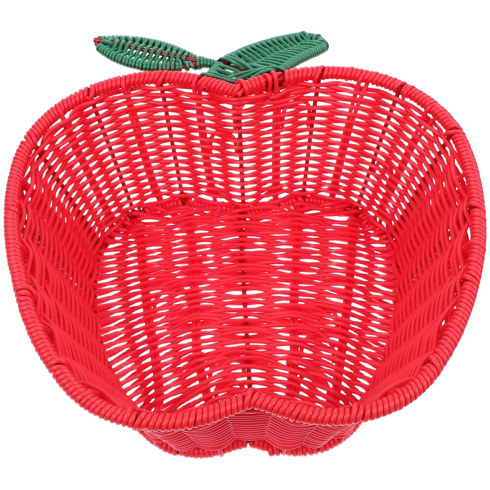 Red Woven Apple Basket for Fruit, Snacks, and Candy - Handcrafted Rattan Design, Eco-Friendly Pla... | Amazon (US)